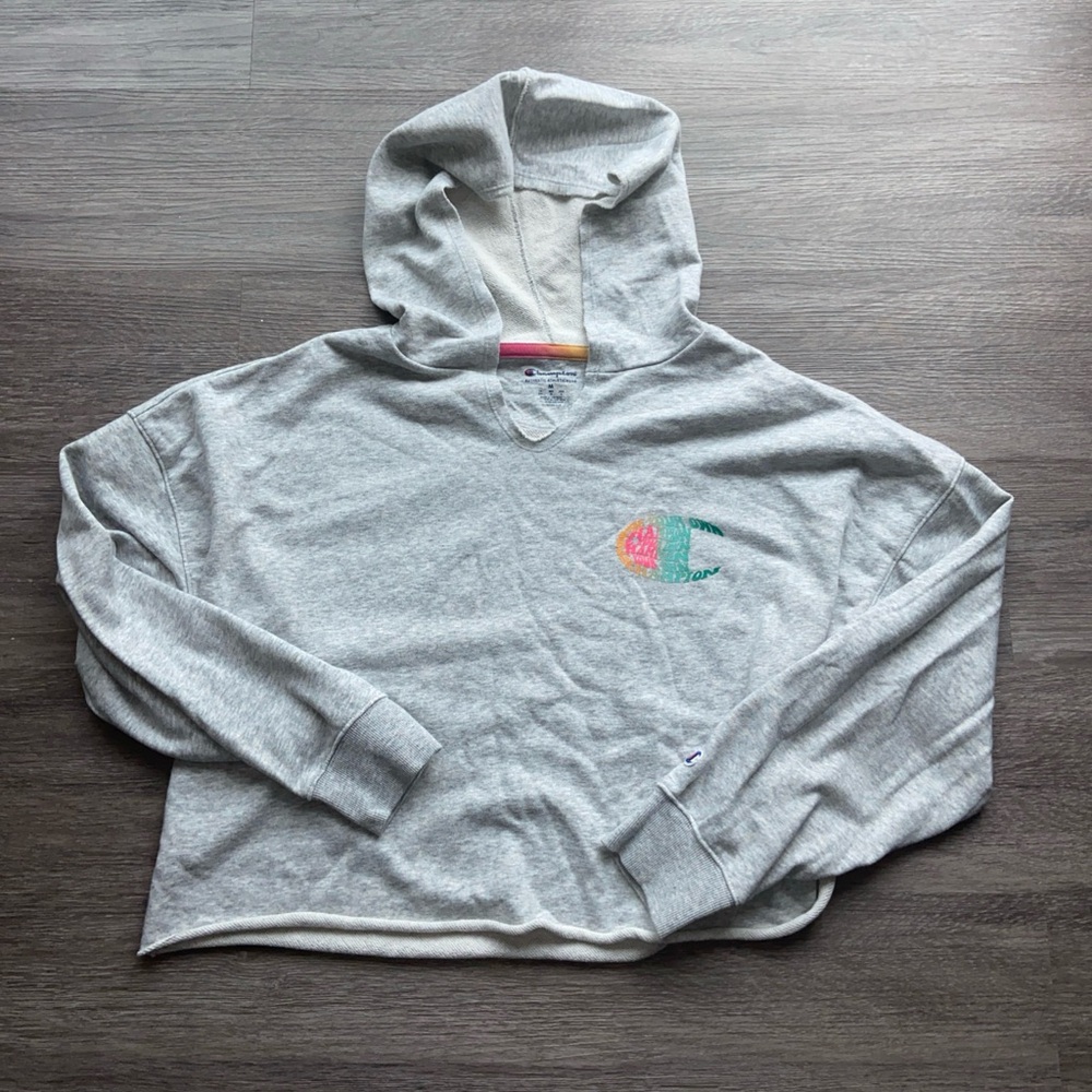 Champion Gray Hoodie with Logo